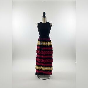 1960s true vintage Gay Gibson mod crochet colorful maxi dress sz- sm(?) lined